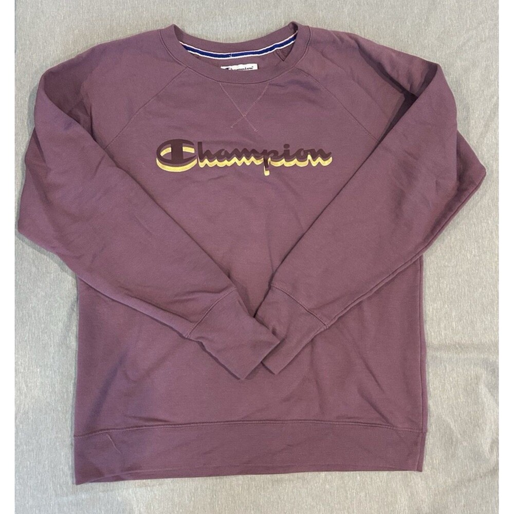 Champion Powerblend Shadow Script Sweatshirt Midnight Aster Plus Size L